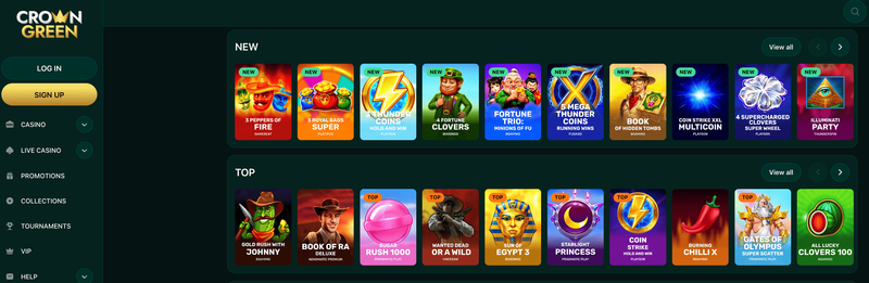 Crowngreen Casino bonus uden ROFUS