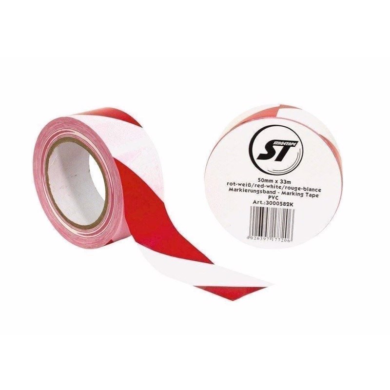 Advarselstape  50 Mm    33    Rød  Hvid