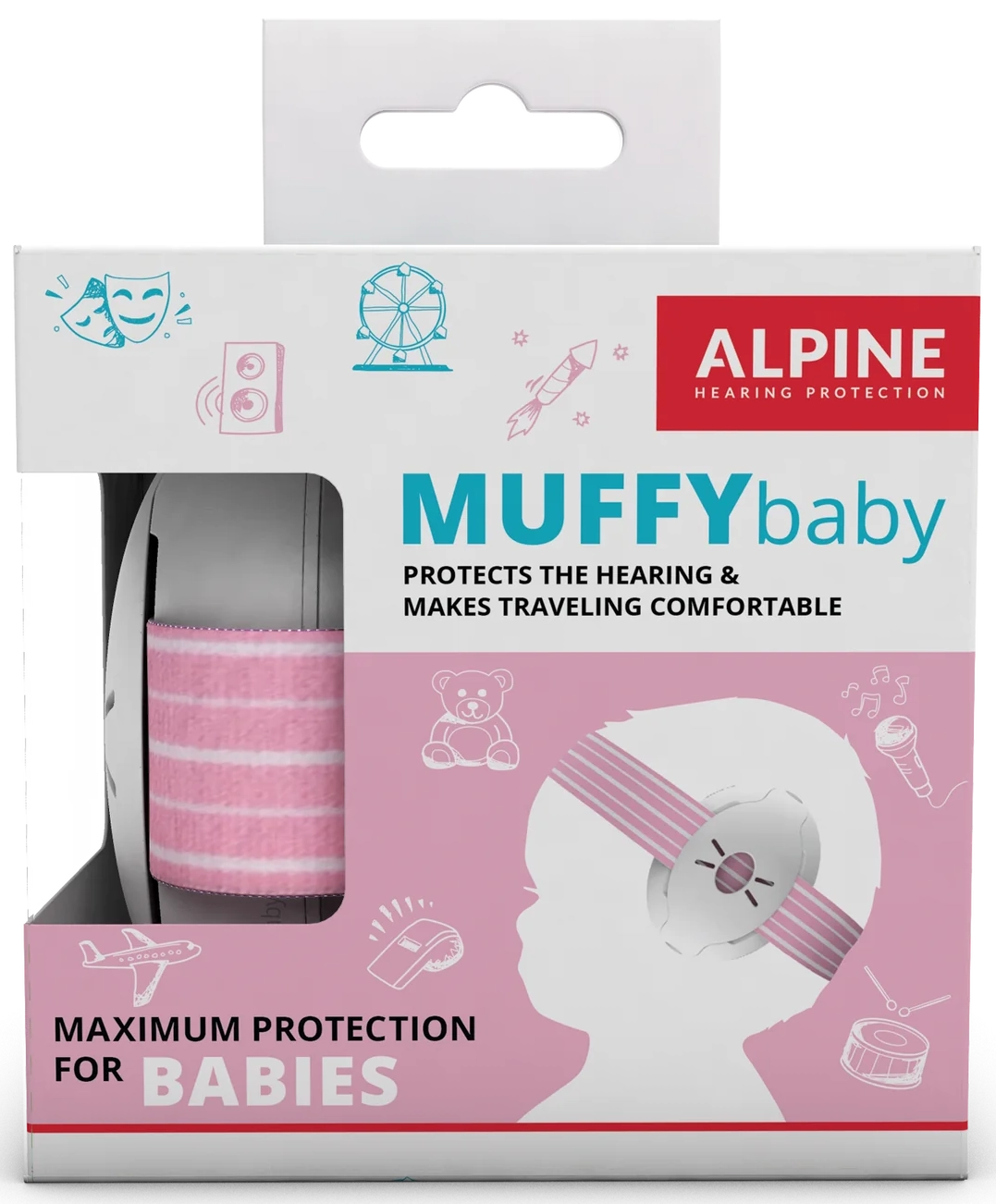 Alpine Muffy Baby Høreværn Til Baby   -3år  Pink