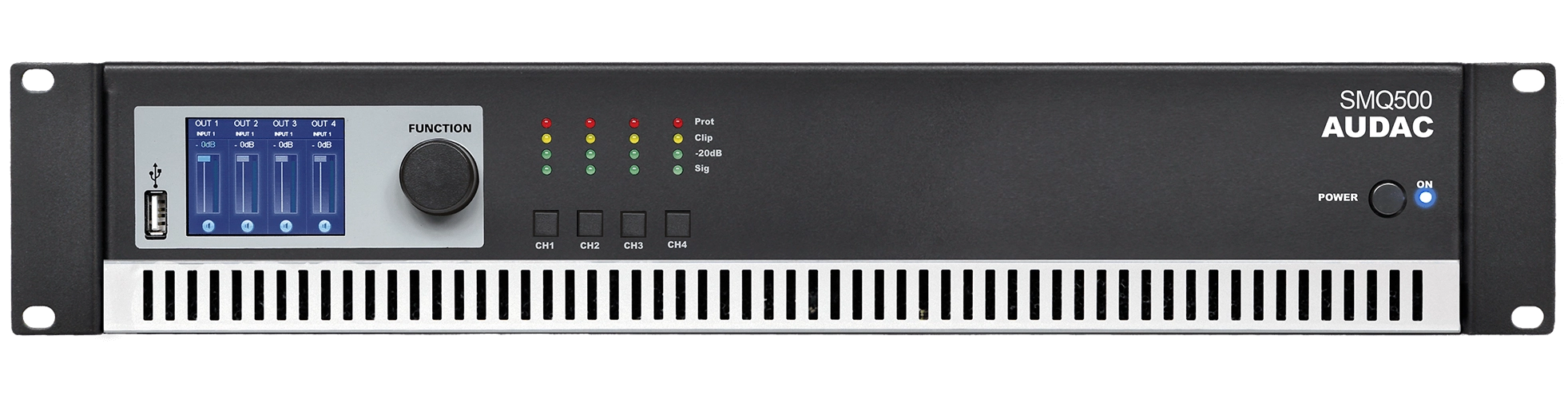 Audac Smq500 Forstærker 4x500w   Ohm Demo