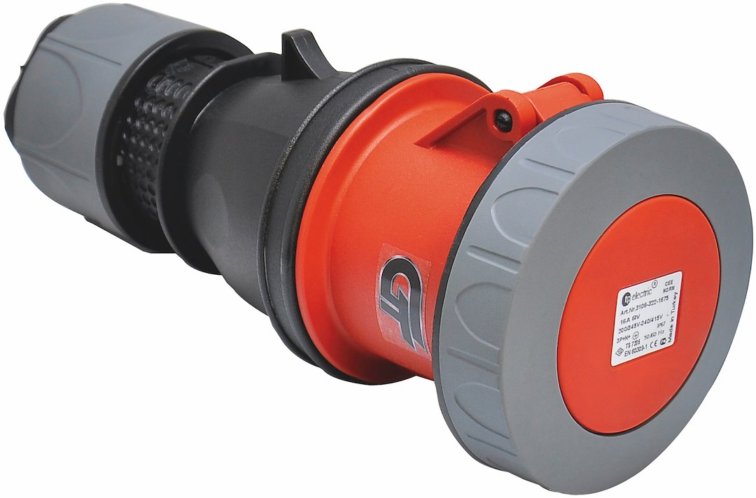 Cee 5p Mellemled 400v  -faset 63a Sort Ip67