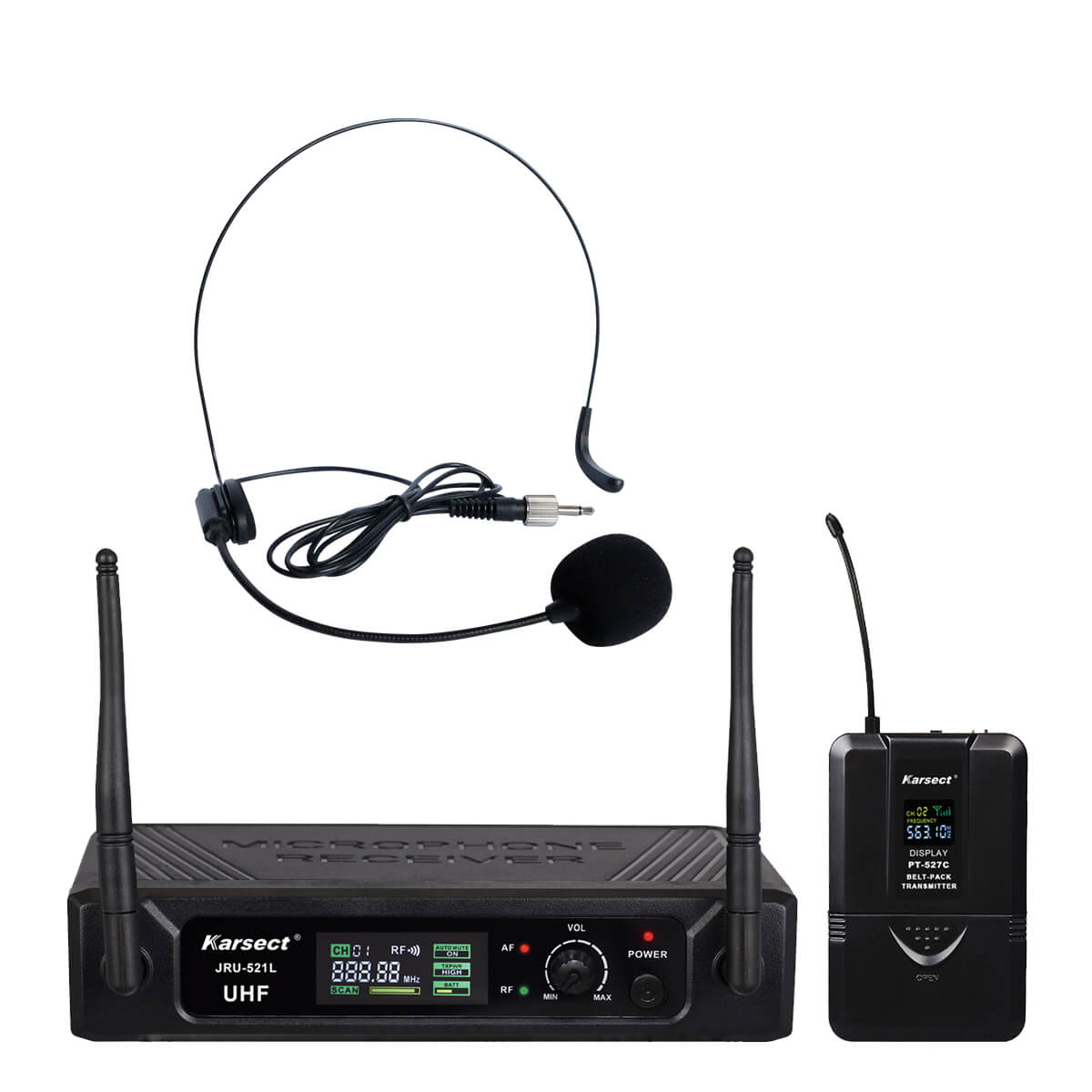 Karsect Jru-521l Pt-527c Ht-11a Trådløst Headset-mikrofon-sæt