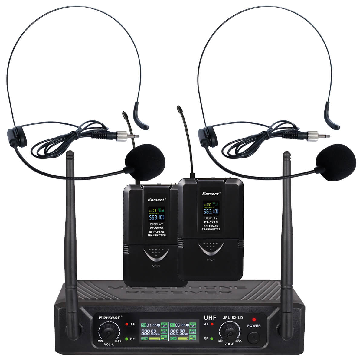 Karsect Jru-521ld Pt-527c Ht-11a Trådløst     Headset-mikrofon-sæt