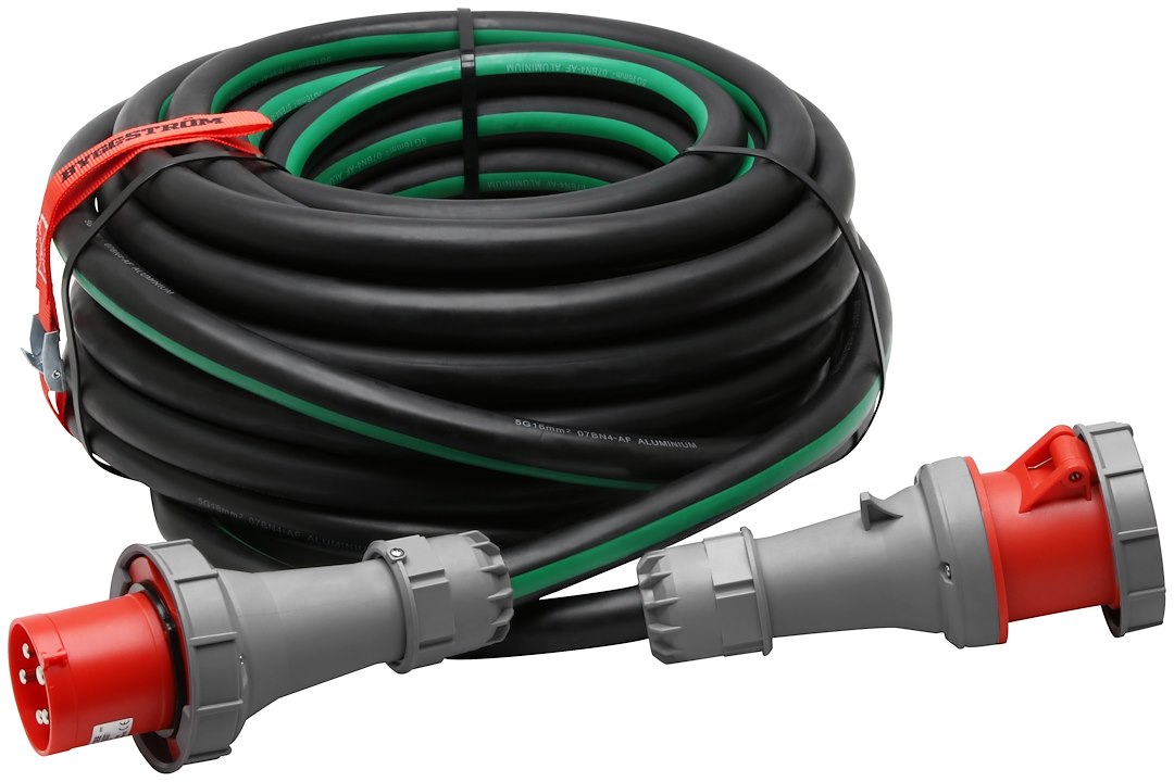 25m Cee Forlængerkabel 400v  -faset 63a Alu