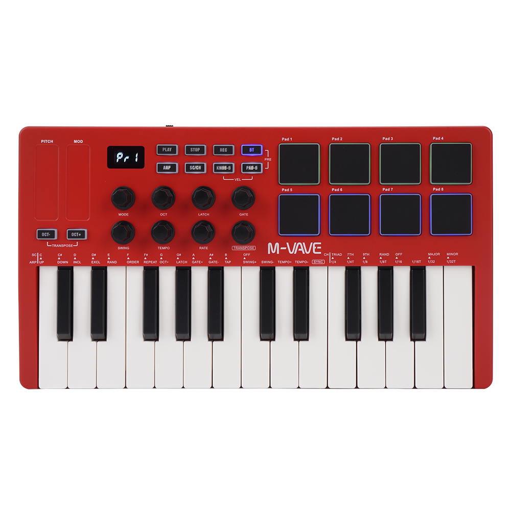 -vave Smk-25 Bluetooth Midi-keyboard Red
