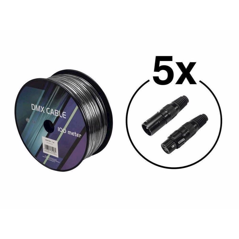 100 Meter Dmx Kabel   10 Stk    Pol Dmx Stik     Han     Hun