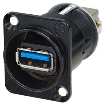 Neutrik Nausb3-  Usb     Chassis-stik Vendbar Sort