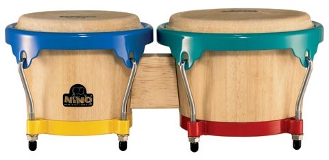 Nino 3nt-hk Træ Bongo Med Farver Til Børn
