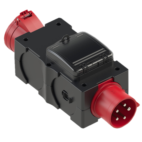 Pce Fordelingsboks  1x 5p Cee 32   Ind 1x 5p Cee 16   Ud Ip44