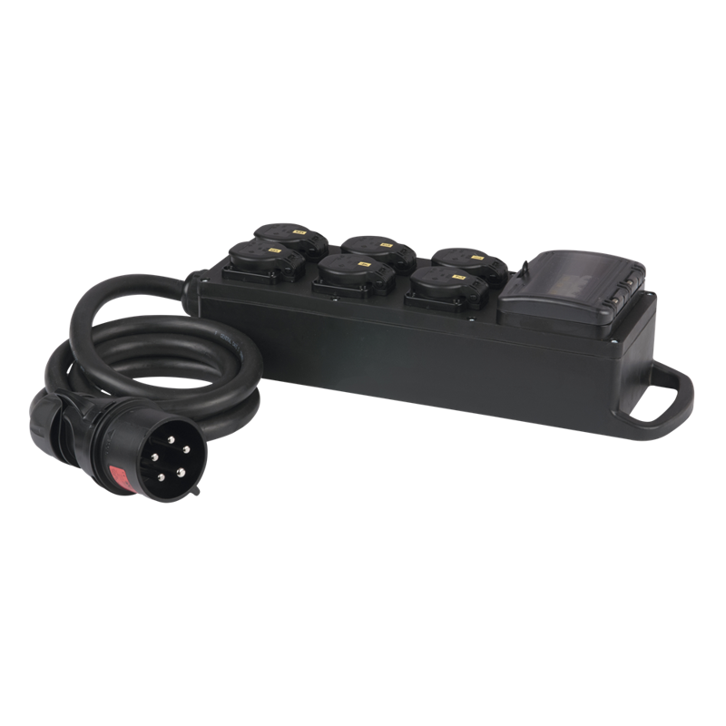 Pce Strømsplitter Cee 32   6x Schuko Stik