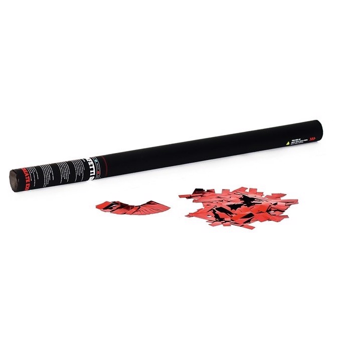 Pro Konfettirør  Håndholdt  80 Cm  Rød Metallic