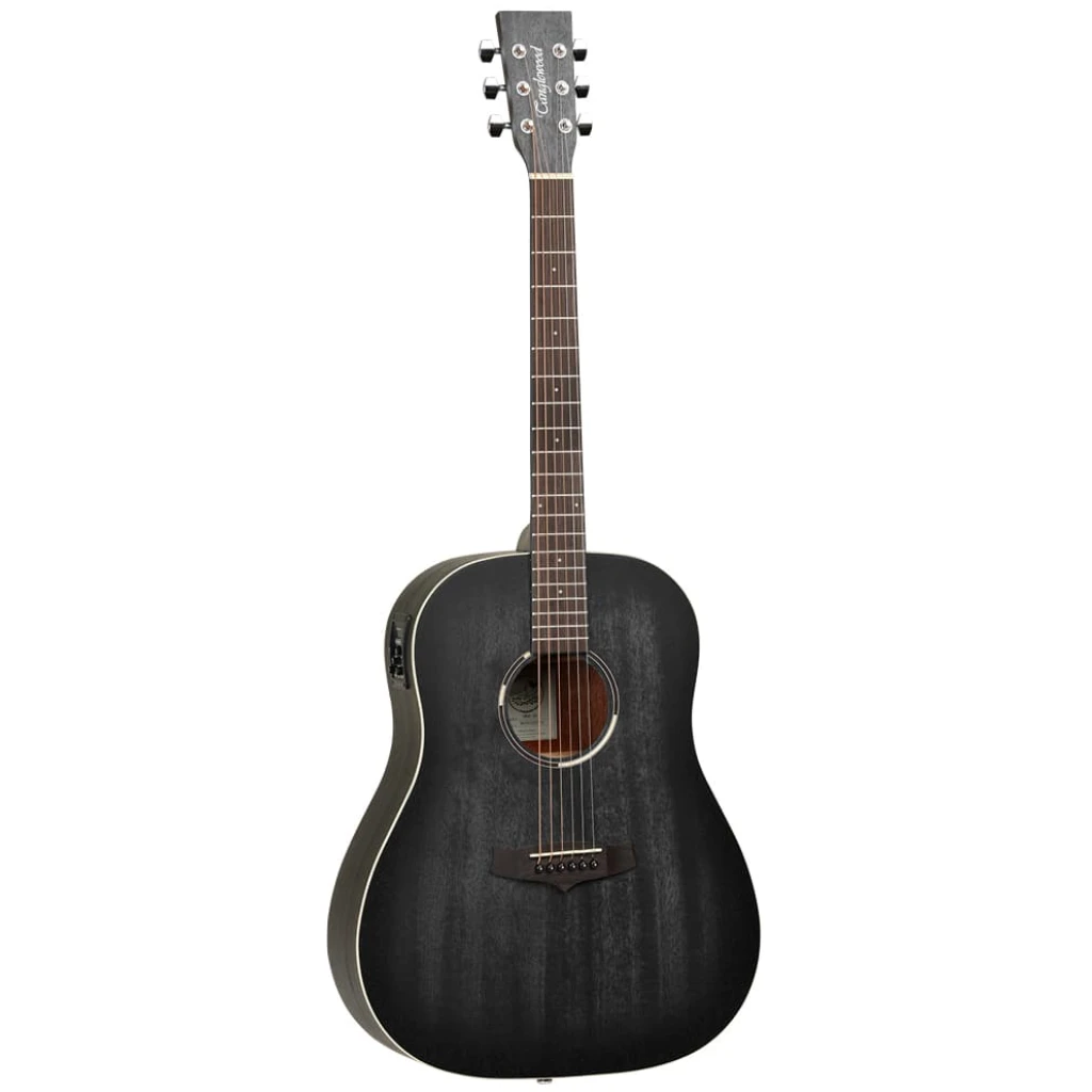 Tanglewood Twbbsde Blackbird Dreadnought Western Guitar Med Pickup Og Cutaway Black Satin
