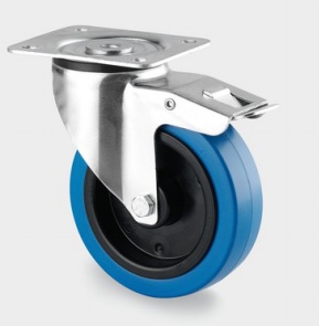 Tente Drejeligt Hjul   Bremse 100mm Blå 3377ufr100p62