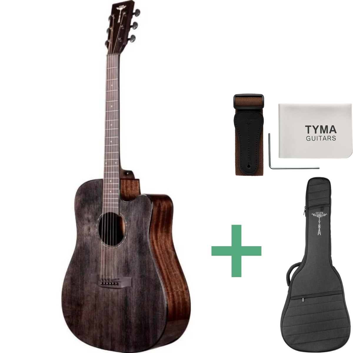 Tyma  -3ce Bks Western-guitar Black