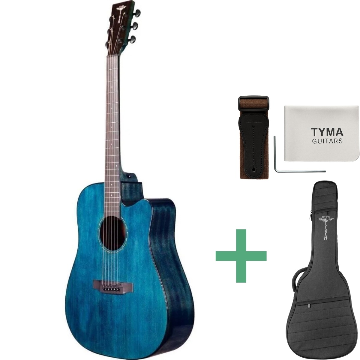 Tyma  -3ce Cb Western-guitar Blue