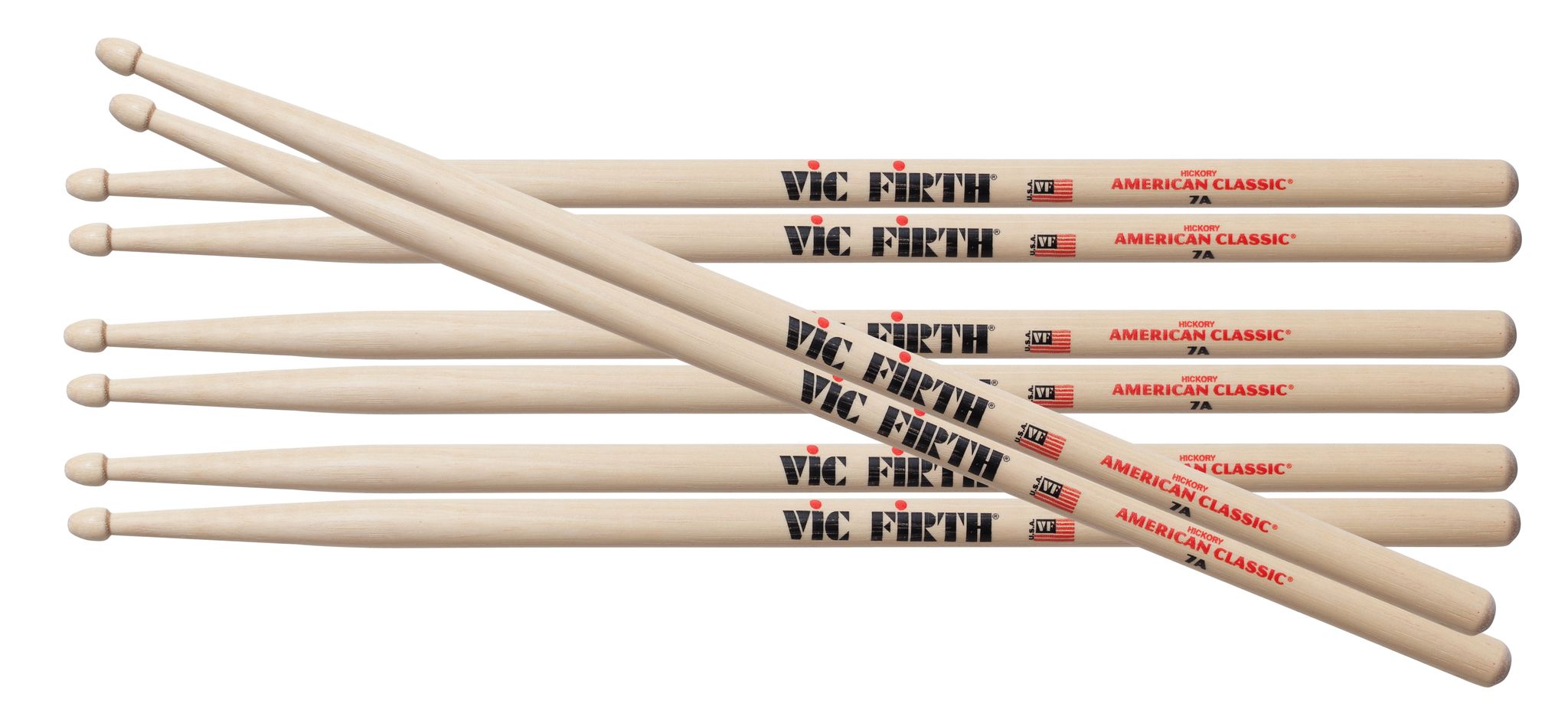 Vic Firth 7a American Classic Hickory Value Pack