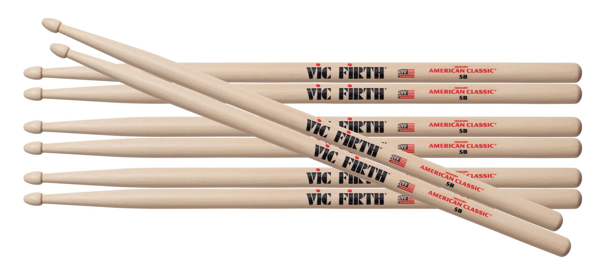 Vic Firth 5b American Classic Hickory Value Pack
