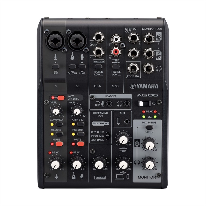 Yamaha Ag06mk2b   Ch Live Streaming Mixer Med Usb   Sofware Bundled  Sort